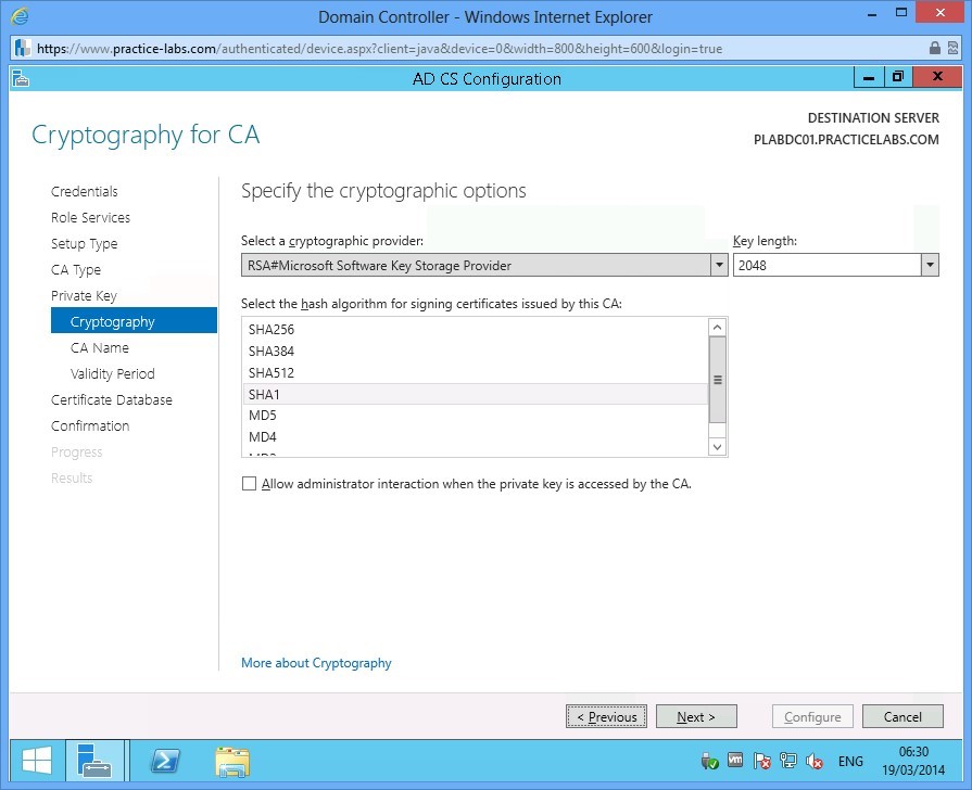 Practice Labs screenshot.